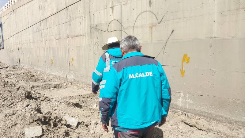 El alcalde Iván Arias en la inspección. El alcalde Iván Arias en la inspección.