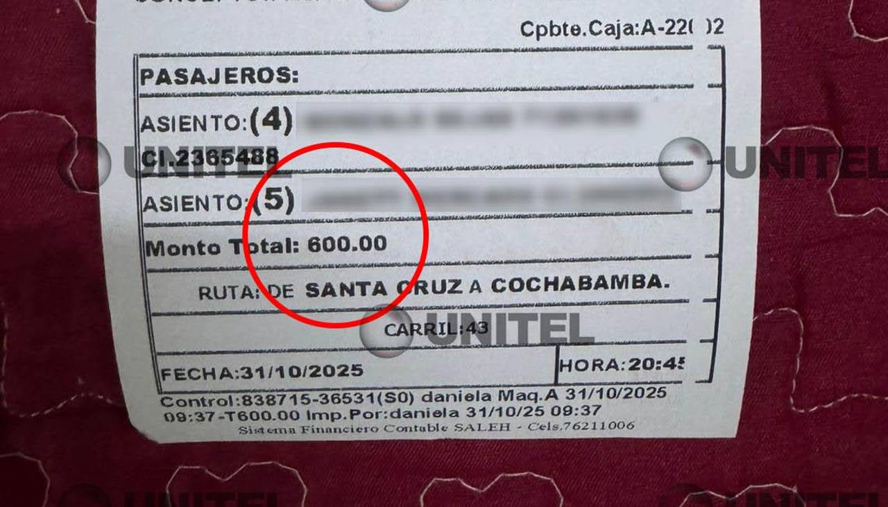 Denuncian que pasajes desde Santa Cruz a Cochabamba se venden a más del doble de lo permitido por la ATT Denuncian que pasajes desde Santa Cruz a Cochabamba se venden a más del doble de lo permitido por la ATT