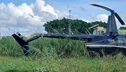 “Mala maniobra” provocó que un helicóptero sufra incidente en el aeropuerto El Trompillo