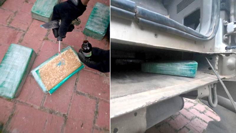 En este lugar se encontraban los paquetes de droga. En este lugar se encontraban los paquetes de droga.