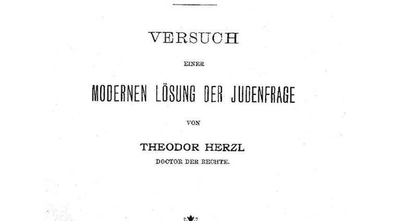 Portada de Der Judenstaat, de Theodor Herzl. Wikimedia Commons Portada de Der Judenstaat, de Theodor Herzl. Wikimedia Commons