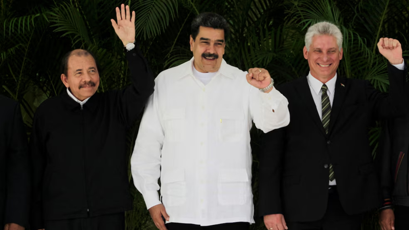 Ortega, Maduro y Diaz-Canel son presidentes de Nicaragua, Venezuela y Cuba, respectivamente Ortega, Maduro y Diaz-Canel son presidentes de Nicaragua, Venezuela y Cuba, respectivamente