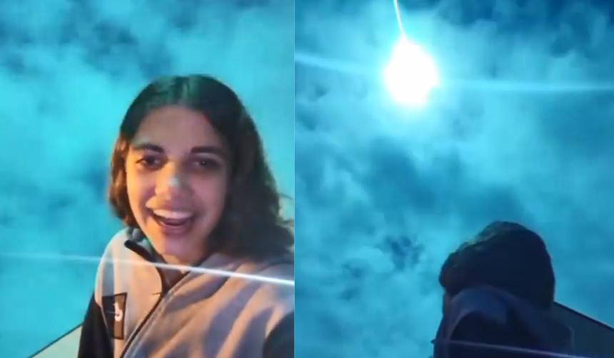 El momento exacto en que una joven captó el paso de un meteorito que iluminó el cielo 