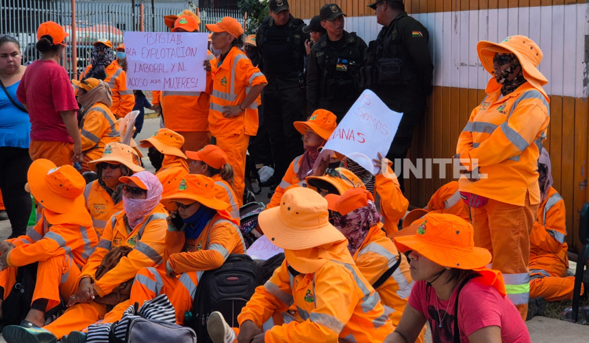 Santa Cruz: Trabajadores de aseo urbano anuncian paro de 72 horas desde este lunes