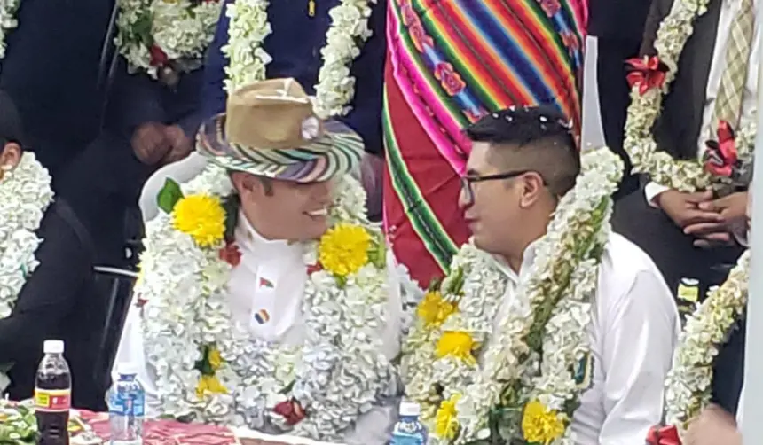 Lara participa en la proclamación del tiktoker Gabriel Mamani como precandidato a la Alcaldía de El Alto