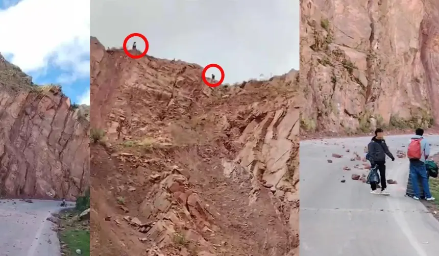 Denuncian que pobladores de Sayari detonan dinamita para que piedras caigan de los cerros a la carretera para bloquear