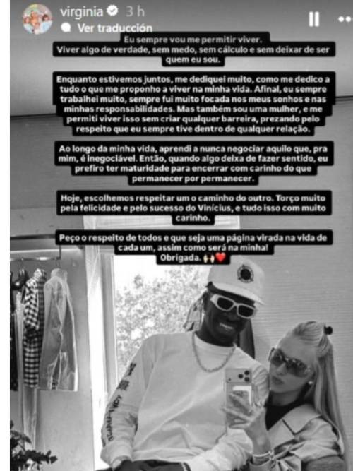 Virginia Fonseca anunció este viernes el fin de su relación 