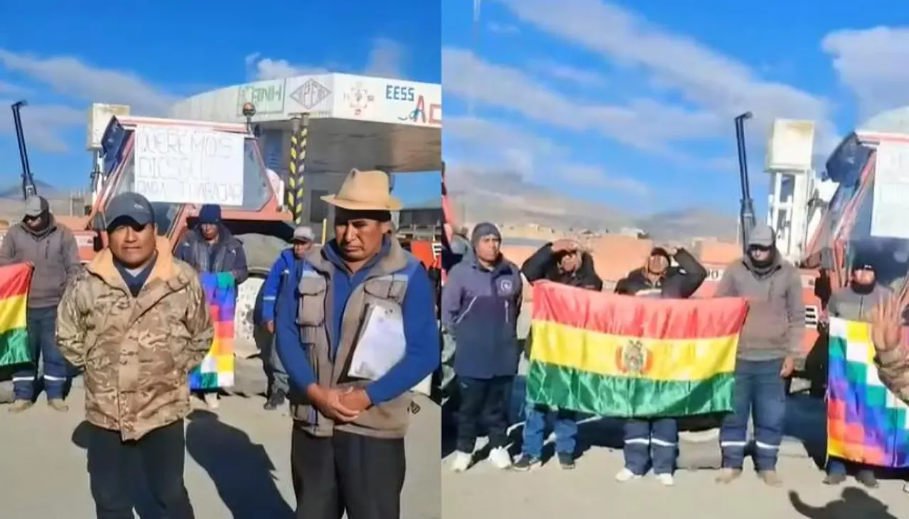Productores y tractoristas de Achacachi bloquean la carretera en demanda de combustible y contra el decreto del diésel 