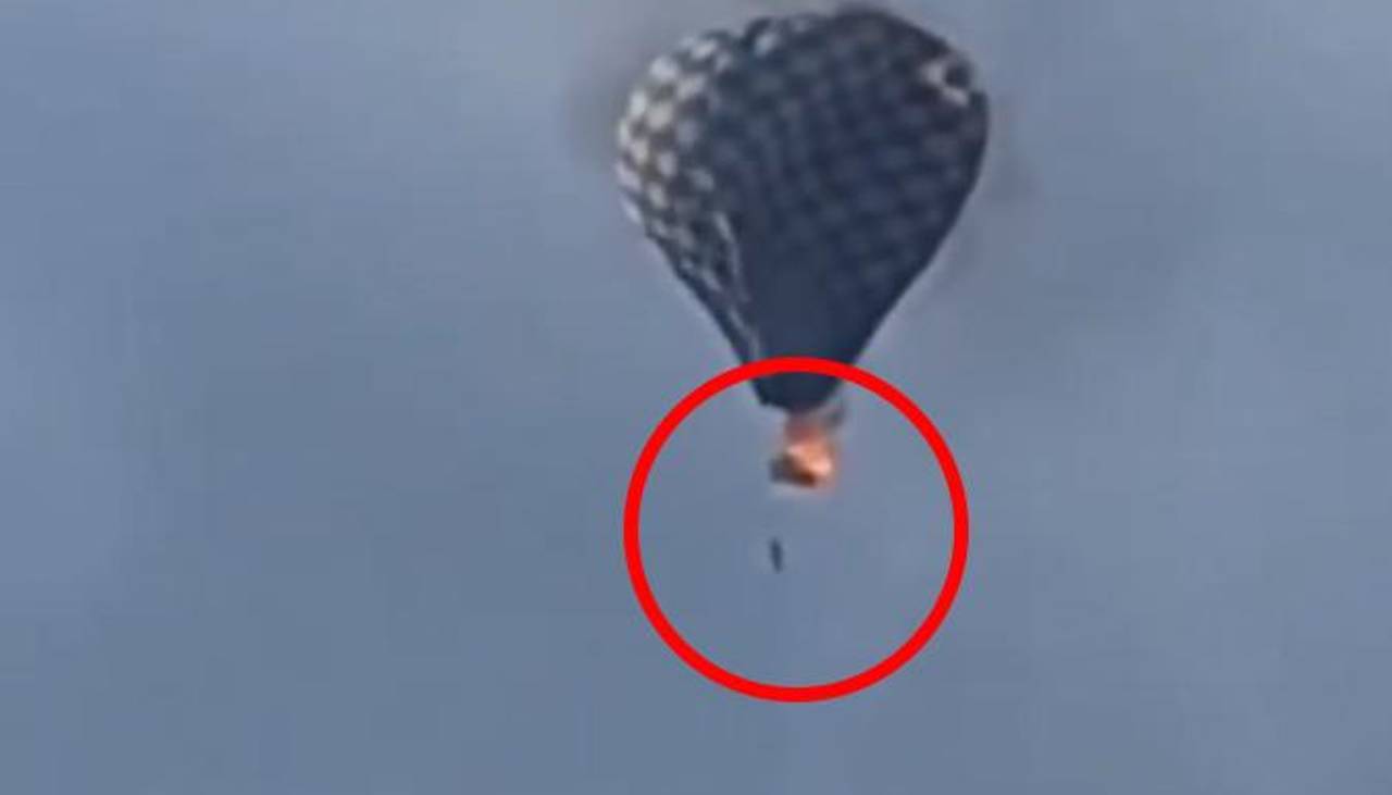 Video: Un hombre muere al caer de un globo aerostático a gran altura y tras salvar a su familia
