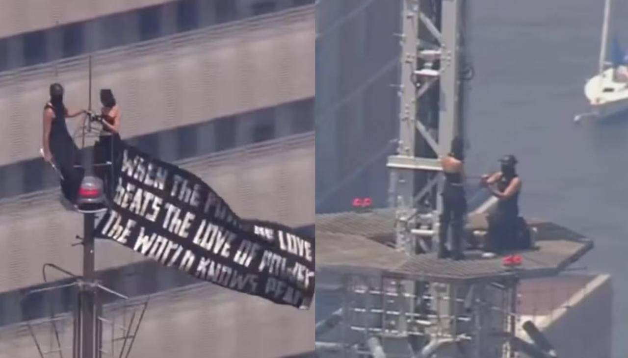 Una propuesta de matrimonio en la cima de un edificio termina con una pareja arrestada