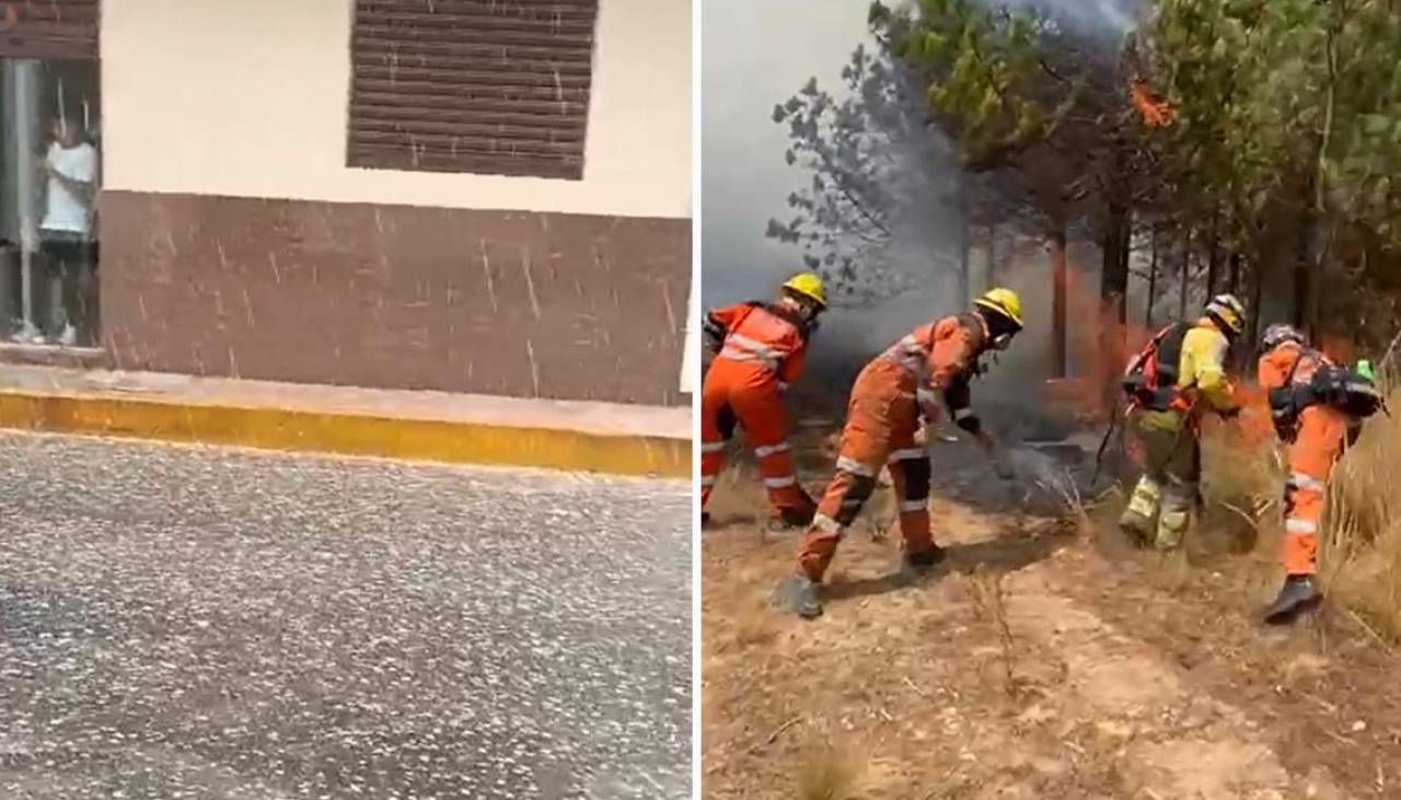 Cochabamba: lluvia y granizo caen en Cliza, pero en Pocona aún se combate el fuego 