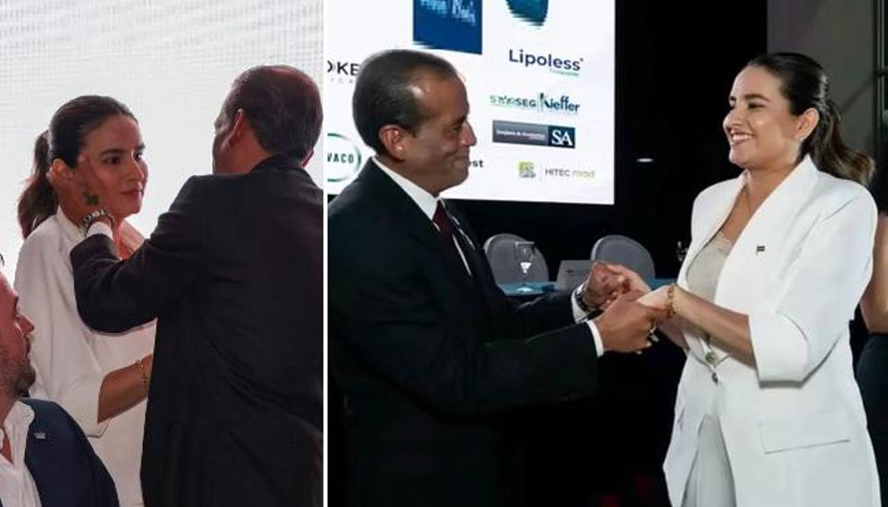 Luis Fernando Camacho y Paola Aguirre se reencuentran con un abrazo en Expocruz