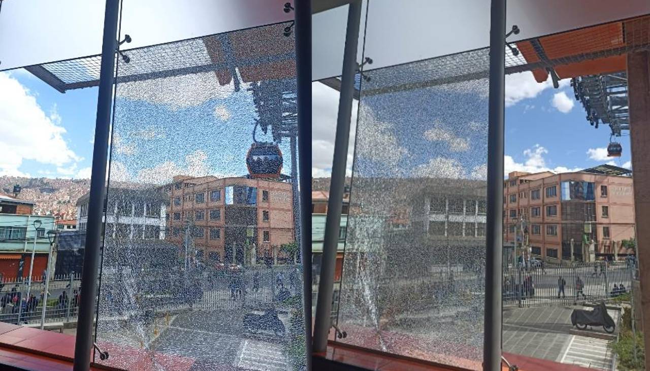 Dos líneas de Mi Teleférico suspenden operaciones por destrozos durante protestas