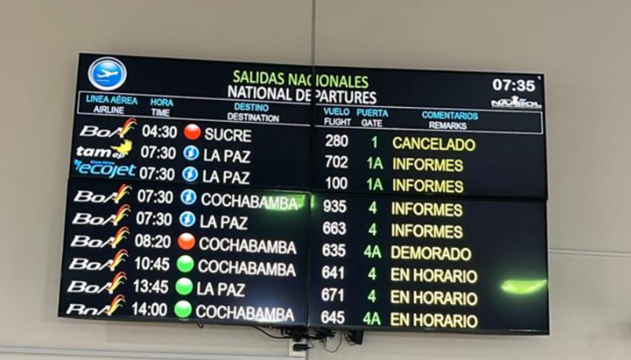 Reportan que neblina obliga a cancelar vuelos y causa demoras en el aeropuerto Viru Viru