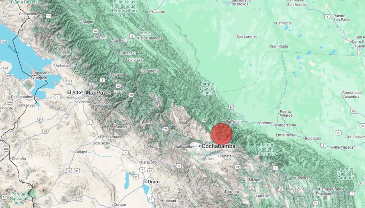 Sismo de magnitud 4.8 con epicentro en el Chapare se sintió en casi toda Cochabamba y algunos edificios de La Paz