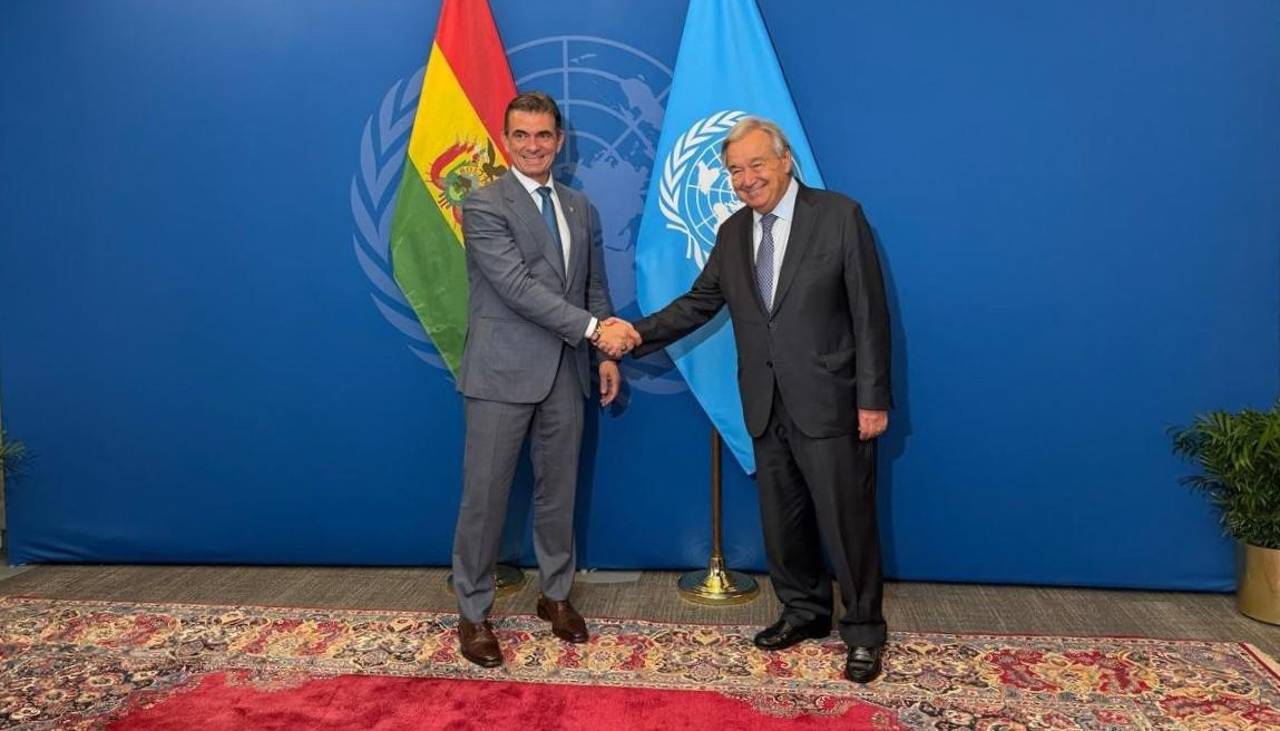 Paz se reunió con secretario de la ONU y se refirió al papel de Bolivia ante los desafíos globales
