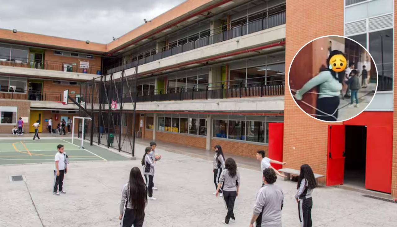 Video: Ataron a un poste a la tesorera del curso acusada de robar dinero para realizar mejoras en un colegio