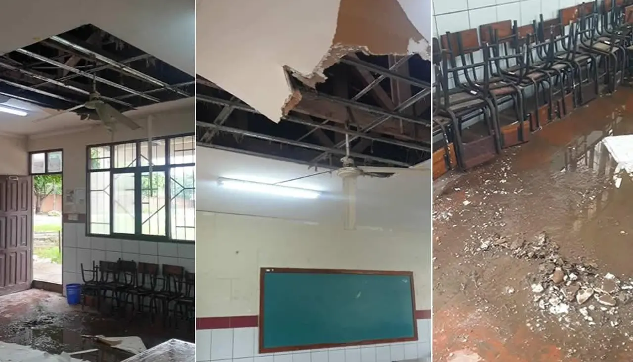 Fuertes lluvias causan estragos en un colegio y obligan a suspender las clases