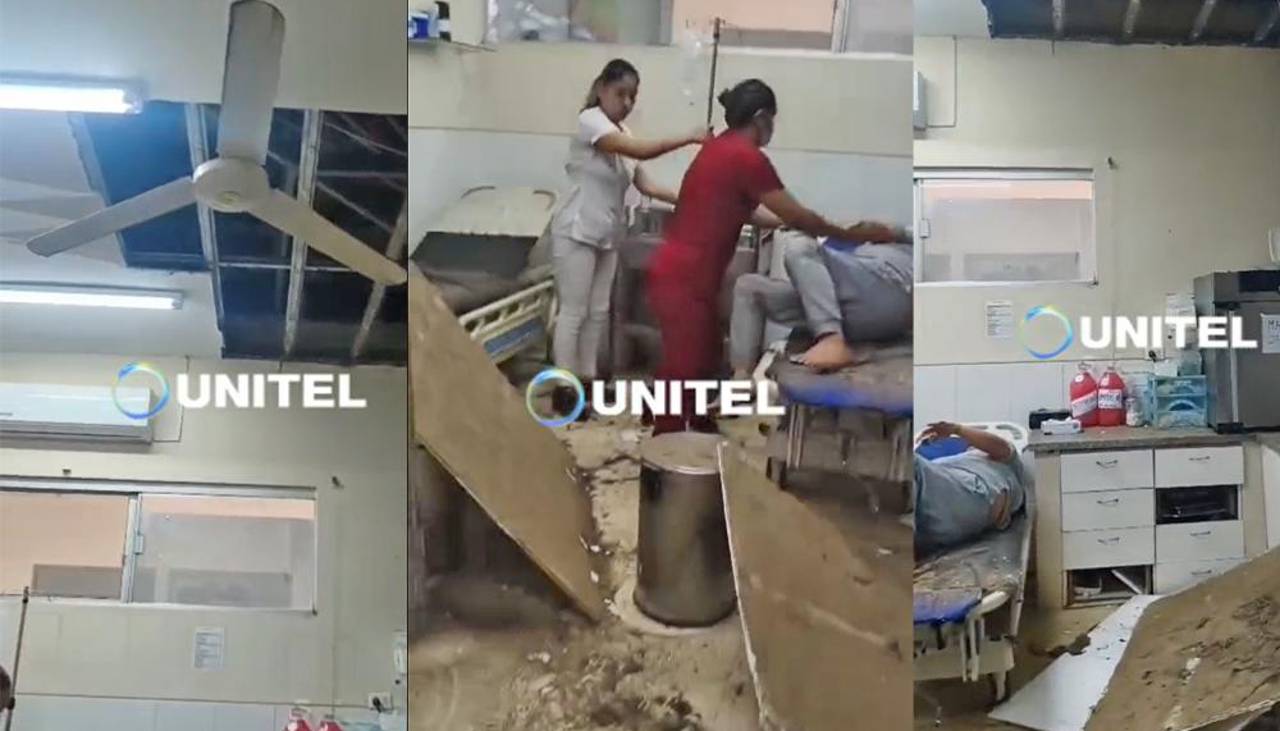 Cae parte del cielo falso sobre una paciente que era atendida en un centro de salud de la capital cruceña