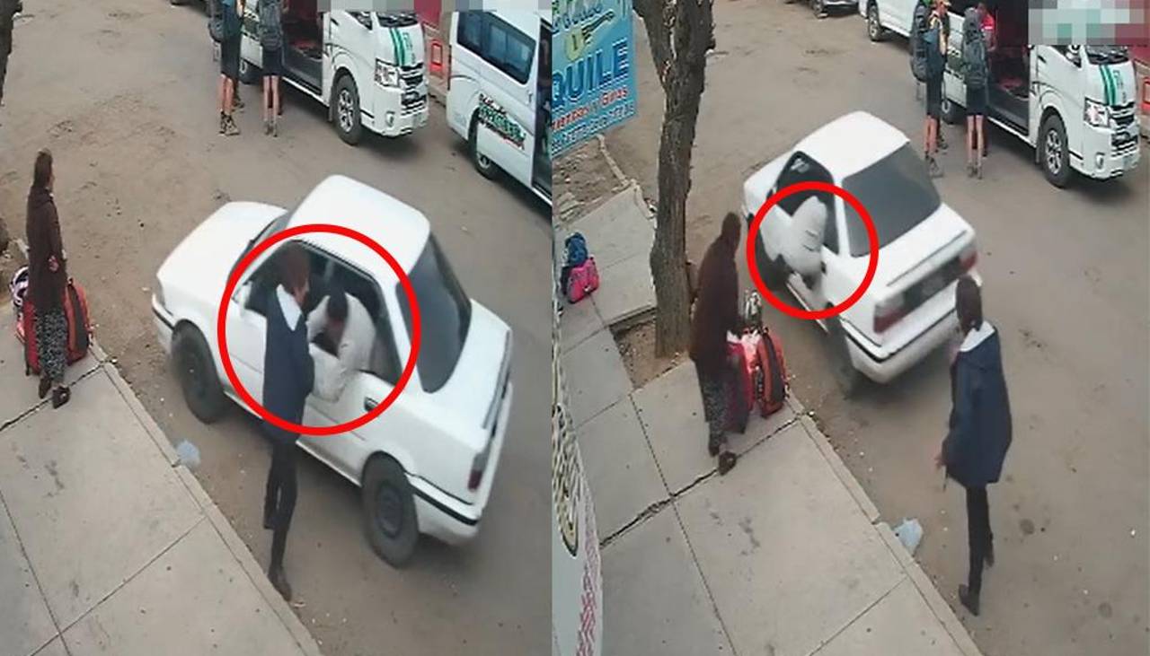 Video: Delincuente arrebata las pertenencias a una mujer que esperaba en la parada de buses de Aiquile