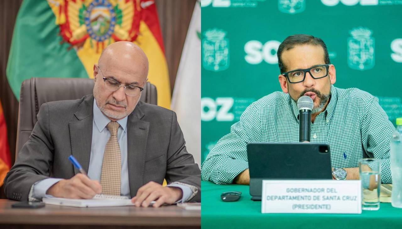 Ministro de la Presidencia y el gobernador de Santa Cruz sostienen una reunión de coordinación en La Paz