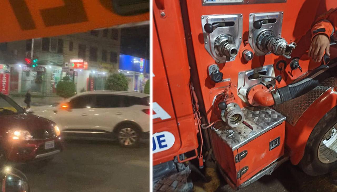 Video: Vehículo impacta contra un carro bombero y se da a la fuga