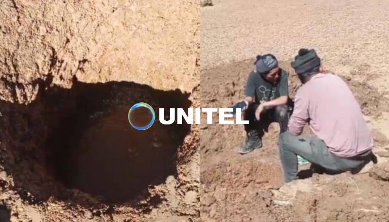 Choferes cavan la tierra en busca de agua en medio de los bloqueos en la ruta La Paz-Oruro