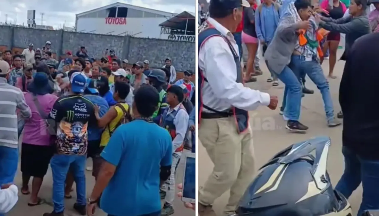 Video: Pelea campal en medio de la fila por combustible en Montero