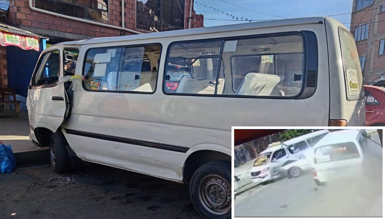 Video: Minibús pierde el control y choca contra varios vehículos en La Paz; un niño quedó herido