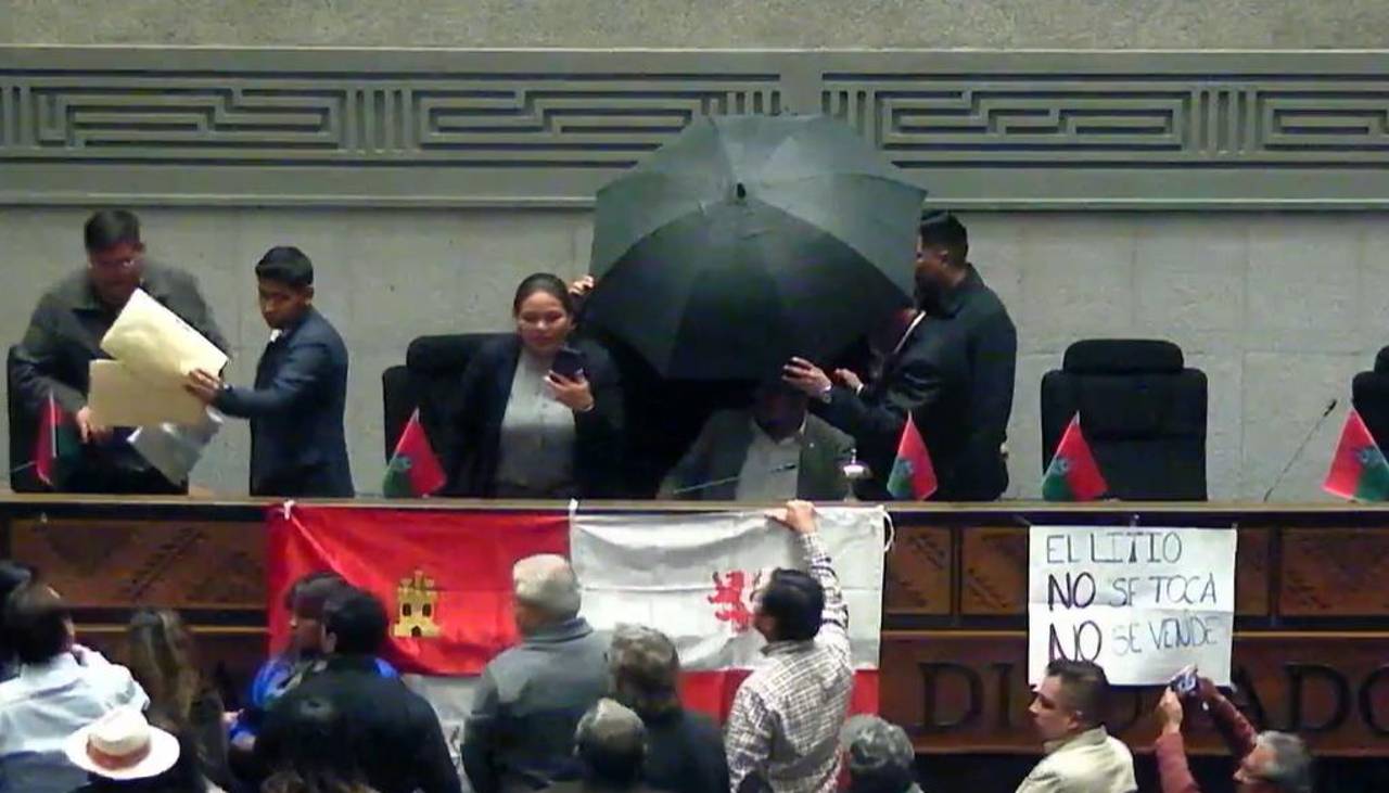 Diputados gritan y arrojan agua al ministro, en la reinstalación de la sesión para tratar contratos de litio 