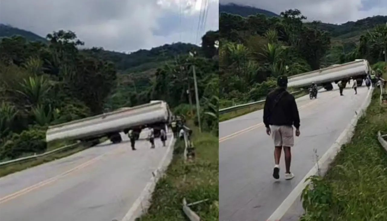 Video: Cisterna sufre accidente en la ruta nueva Cochabamba-Santa Cruz y queda en plena vía