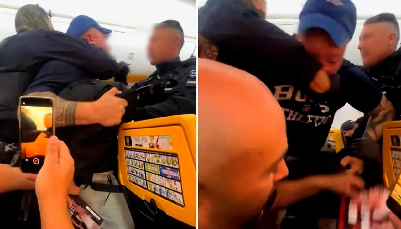 Despedida de soltero ocasiona caos en un avión: tuvieron que aterrizar de emergencia y terminaron detenidos