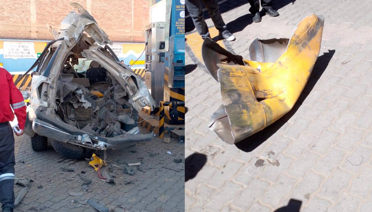 Explosión de vehículo en un surtidor deja cinco heridos y tres vehículos dañados