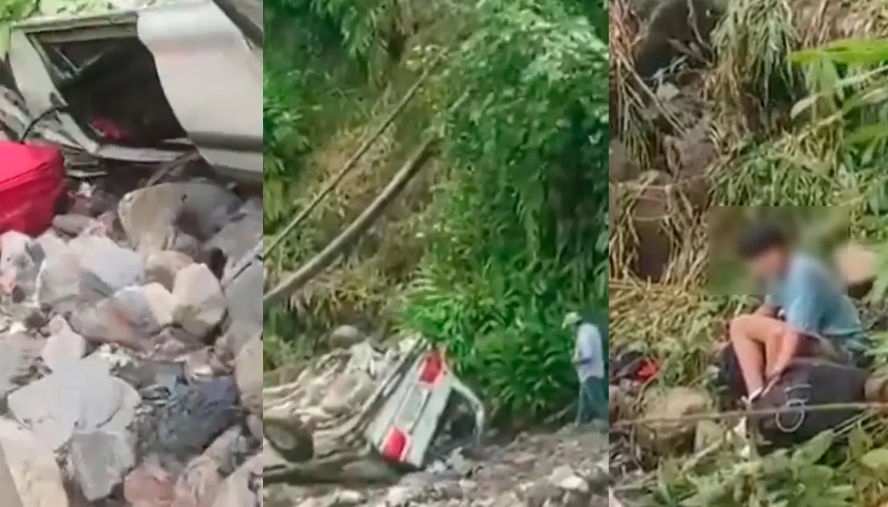 Video: Así rescataron a los heridos tras el embarrancamiento de un vehículo en El Sillar