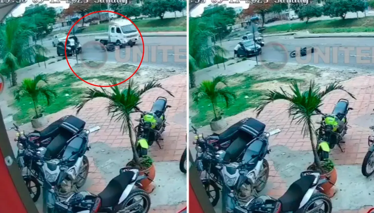 Imágenes sensibles: Captan el momento en que un motociclista es arrollado en Santa Cruz