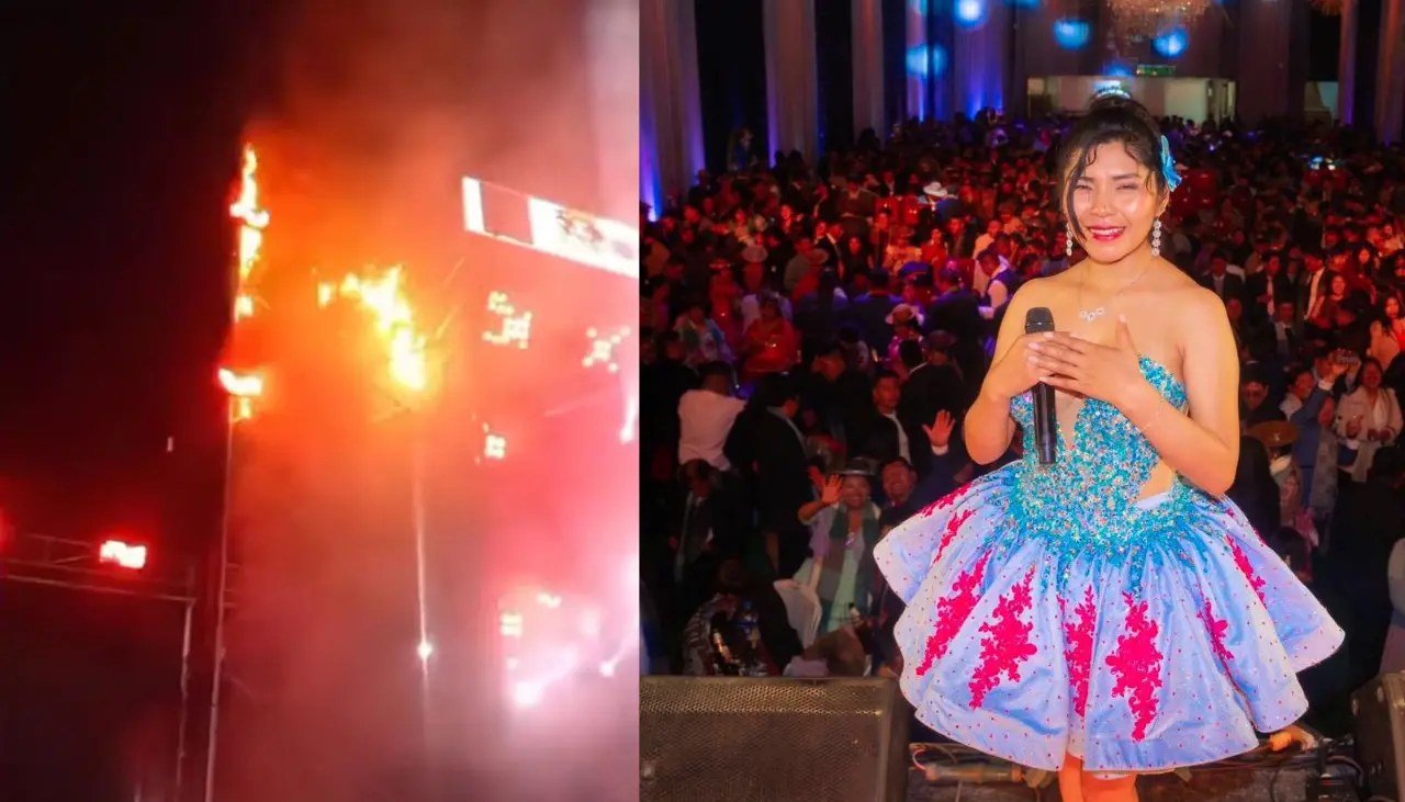 Pánico en el escenario: Se desata un incendio con Yarita Lizeth cantando ante su público 