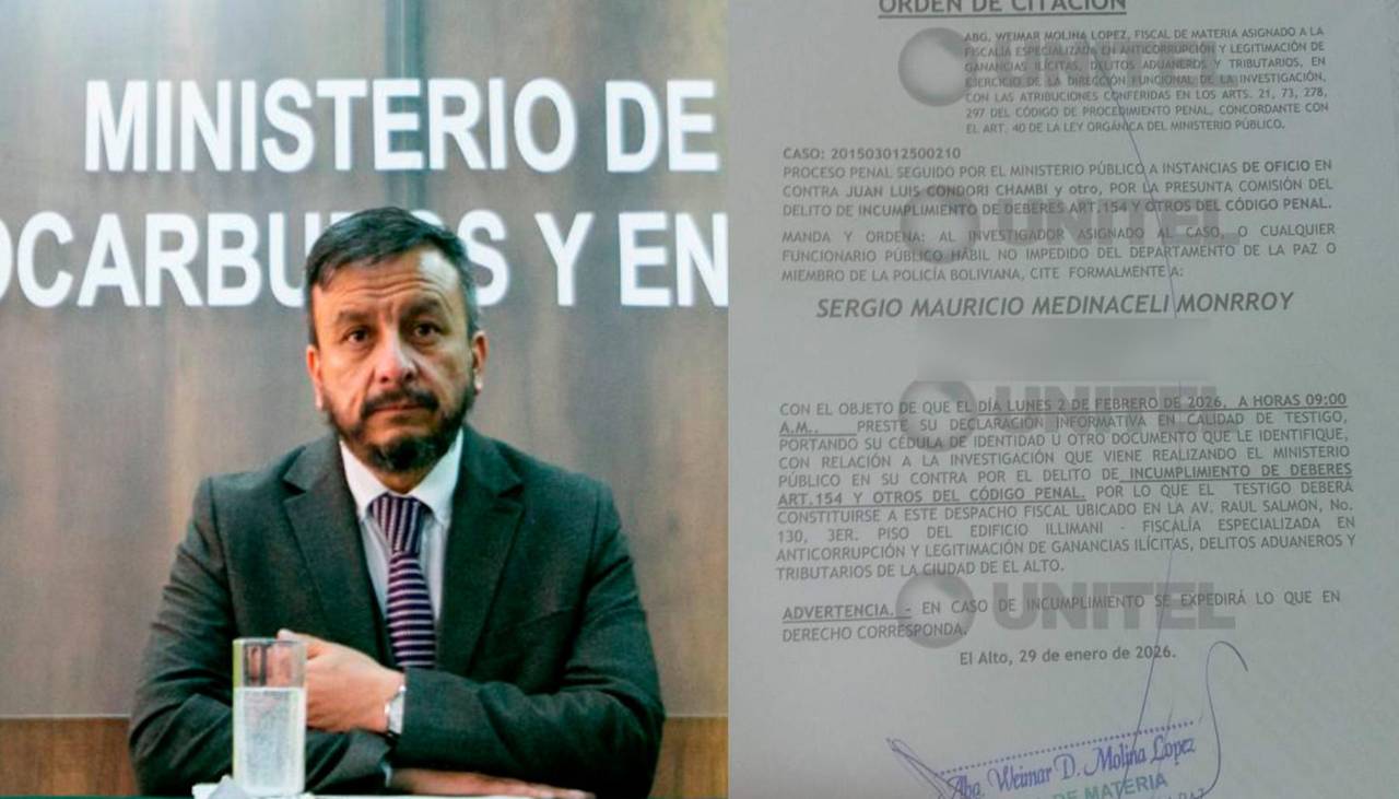 Citan como testigo al ministro Medinaceli por un caso de presunto desvío de combustibles de la planta en Senkata