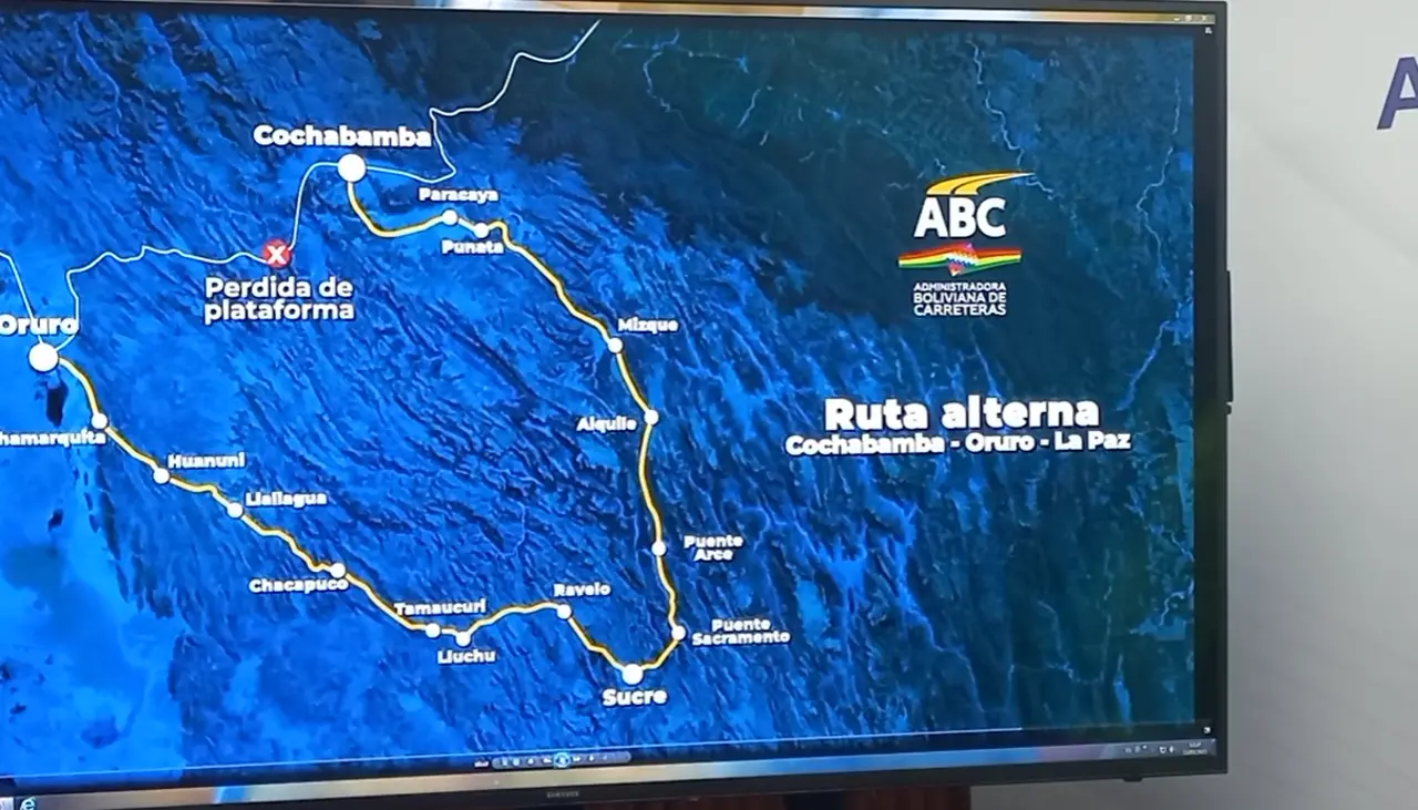 Deslizamientos: ABC presenta una ruta alterna para viajes de Cochabamba a Oruro y La Paz