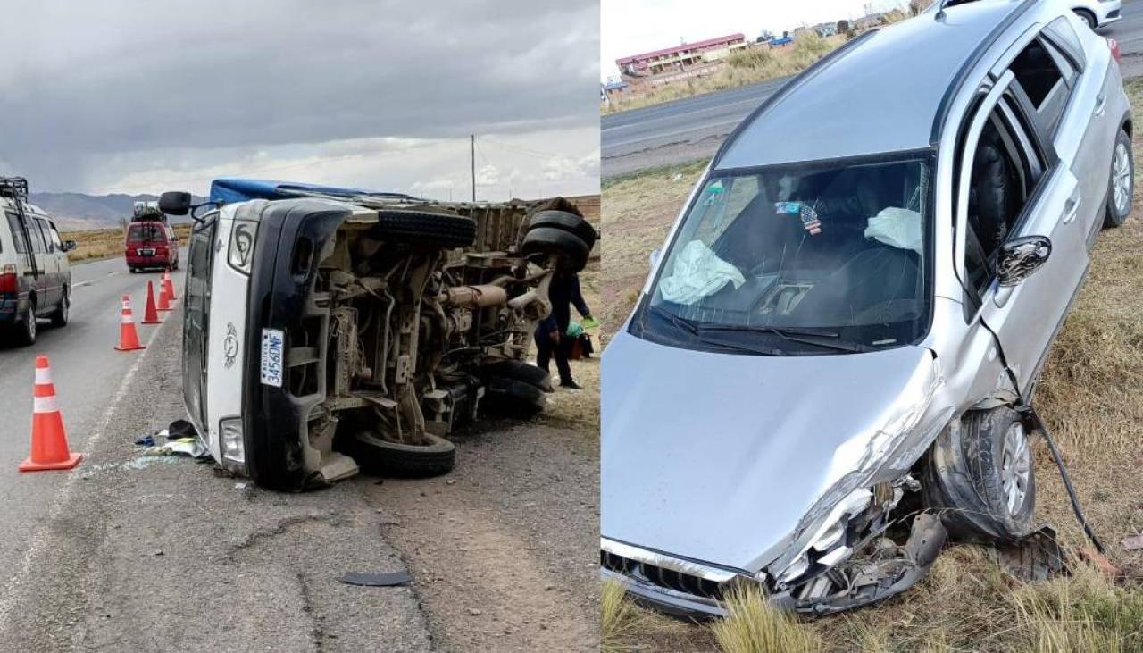 Seis heridos deja el choque entre una camioneta y un vehículo en la carretera La Paz - Desaguadero, según la Policía 