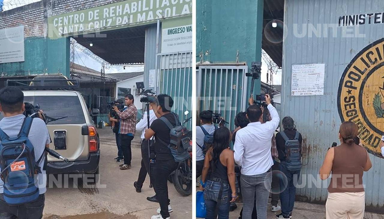 Video: Escoltada por policías y esposada, así ingresó Laura Rojas a Palmasola por el caso maletas