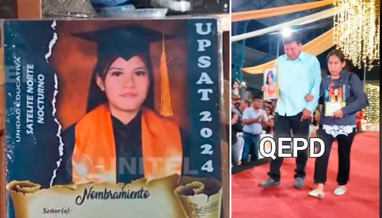 Padres de Dubeyza, la joven que murió asfixiada en Warnes, desfilaron en la graduación como homenaje a su hija