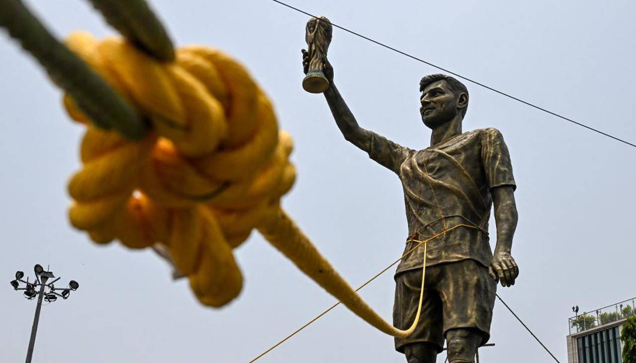 Retirarán estatua gigante de Leo Messi en la India por cuestiones de seguridad