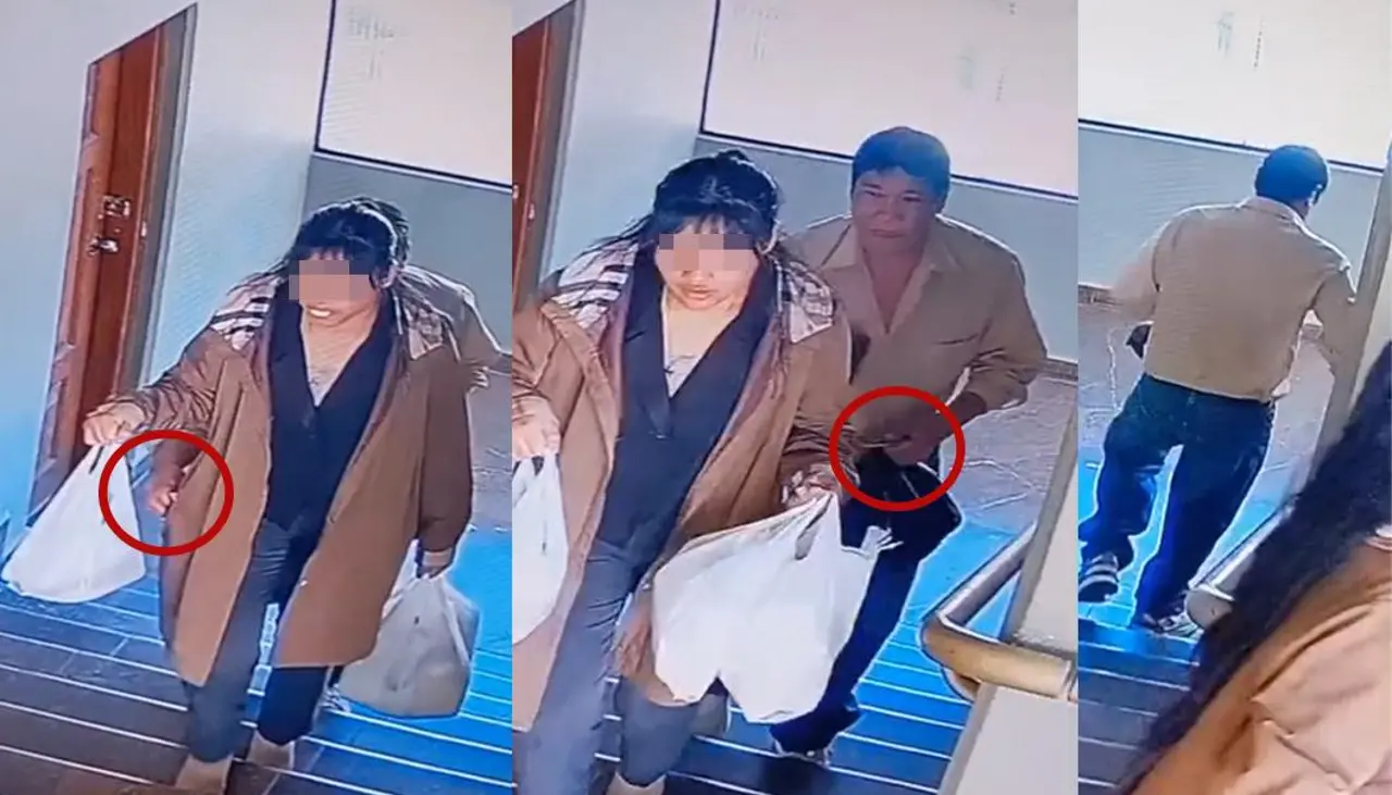 Hombre es captado robando un celular a una mujer dentro del Palacio de Justicia de Cochabamba