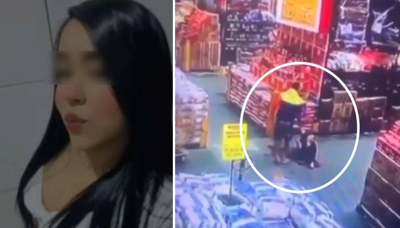 Imágenes sensibles: El brutal ataque de un hombre a su ‘ex’ en pleno supermercado 