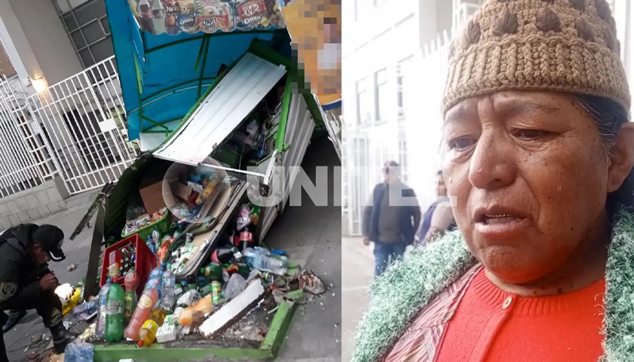 Entre lágrimas, adulta mayor pide a conductor que chocó su kiosco que la ayude a repararlo