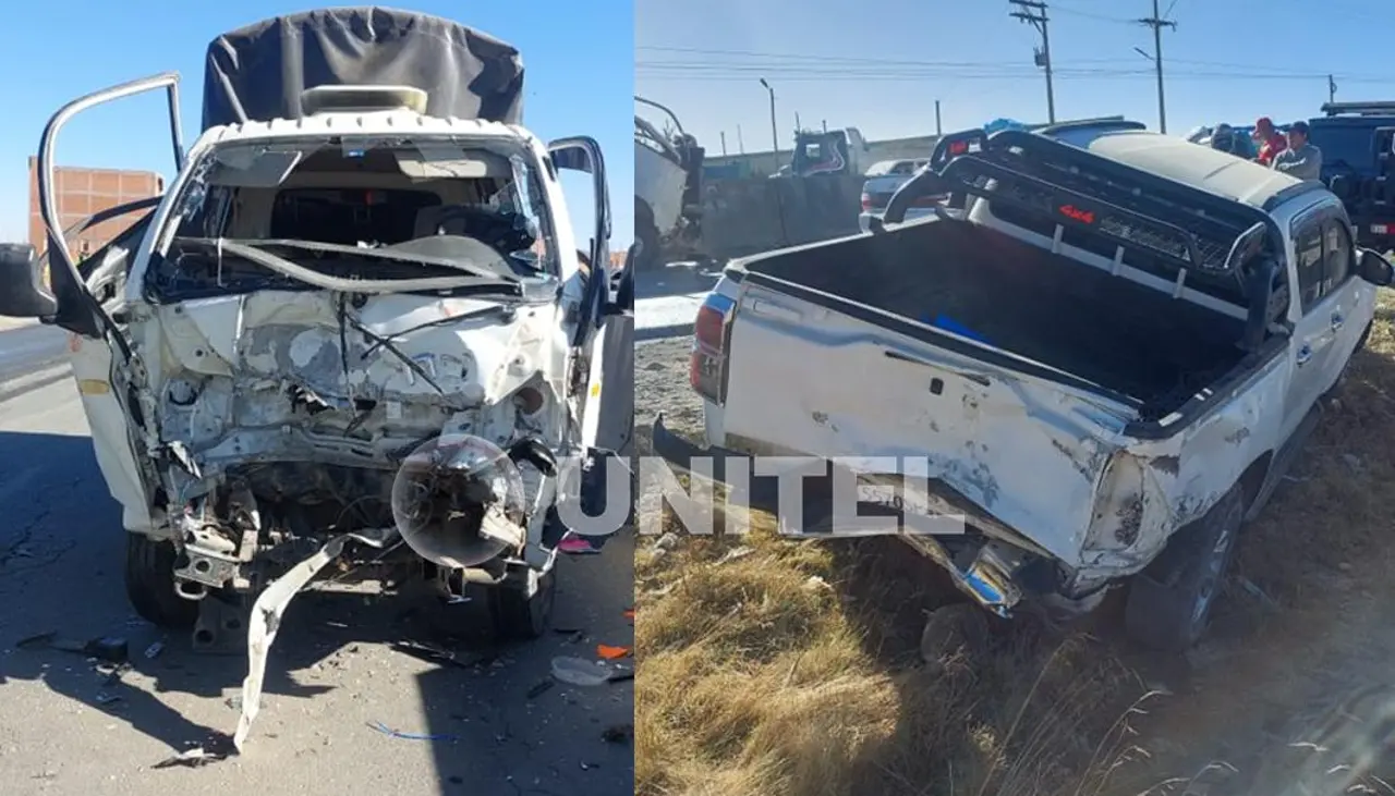 Cuatro heridos tras el choque de una camioneta y un camión en la ruta hacia Copacabana