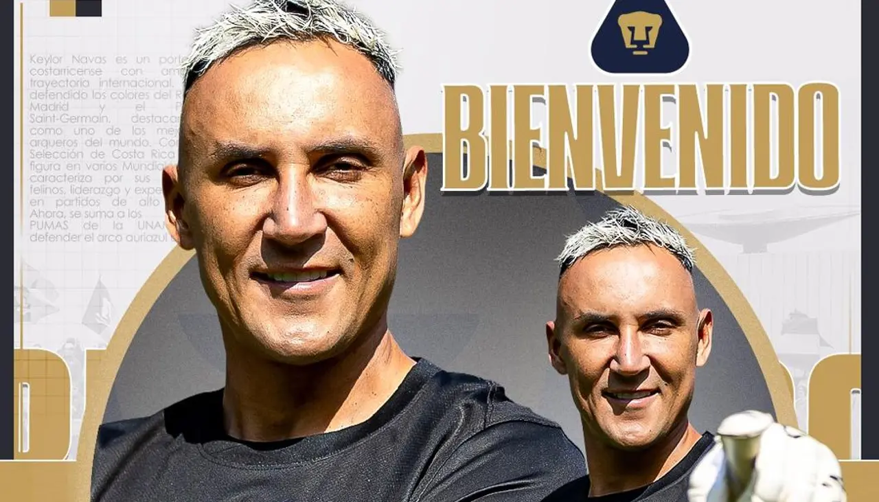 Keylor Navas fue presentado como refuerzo histórico de los Pumas de México
