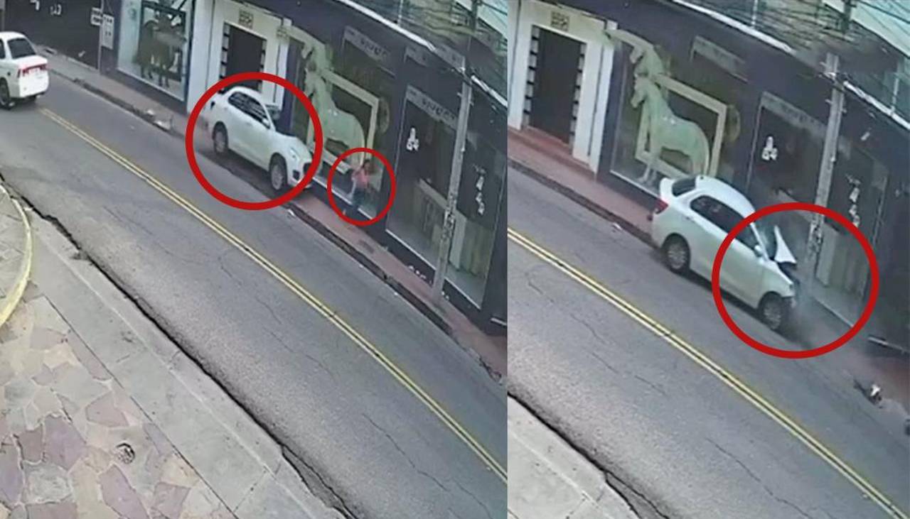 Imágenes sensibles: Conductor invade carril y para evitar un choque se sube a la acera, pero arrolla a una mujer