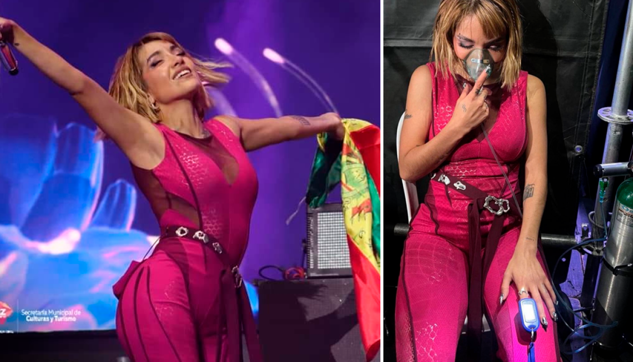 La cantante argentina María Becerra fue asistida con oxígeno tras dar un concierto en La Paz 