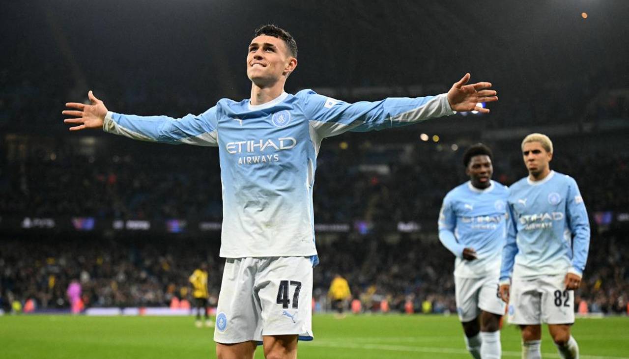 Manchester City no tuvo piedad del AEK Atenas con un hat-trick de Phil Foden